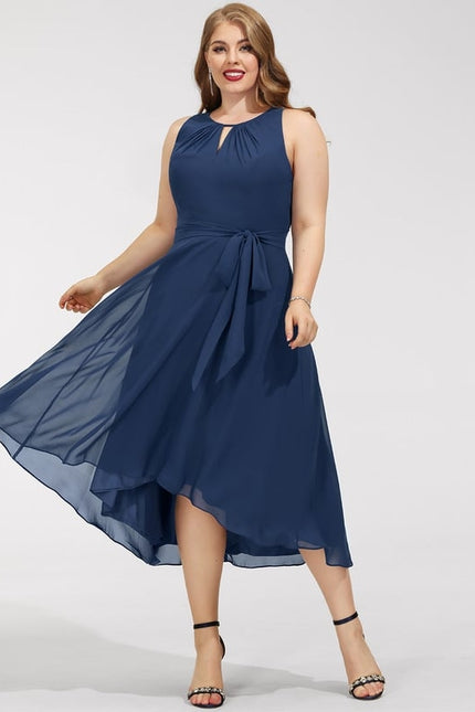 Robe Trapèze Bleue Marine Cocktail - gallery 6