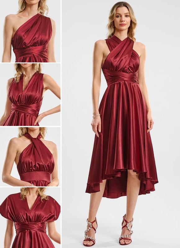 Robe Trapèze Satin Raffiné
