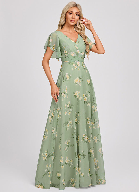 Robe Trapèze Mousseline Fendue - gallery 3