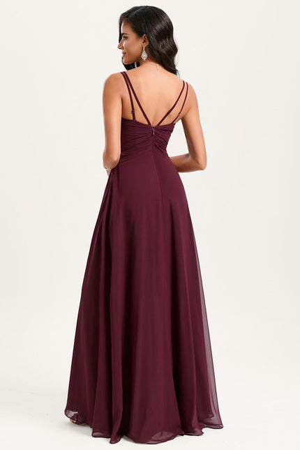 Robe Trapèze Longue Beige Élégante - gallery 4