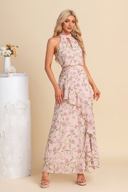 Robe Trapèze Éclat Floral Rose - gallery 5