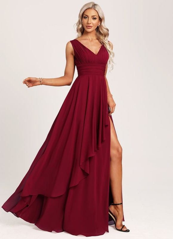 Robe Trapèze Mousseline Fendue - gallery 2