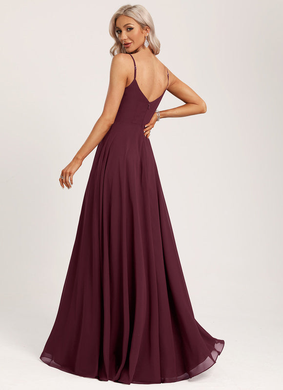 Robe Trapèze Longue Beige Élégante - gallery 6