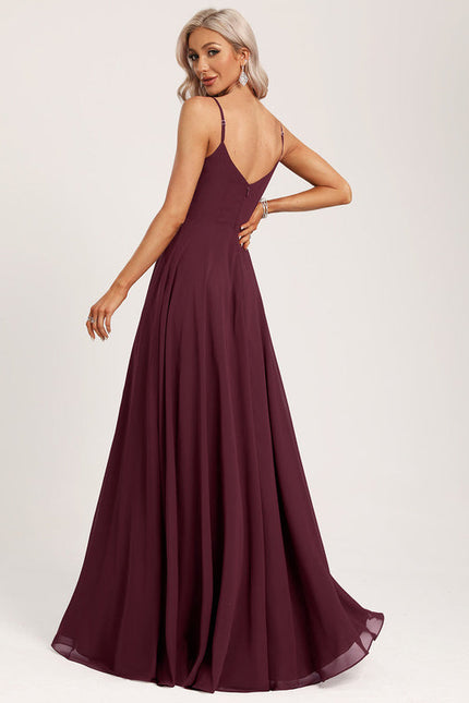 Robe Trapèze Longue Beige Élégante - gallery 6