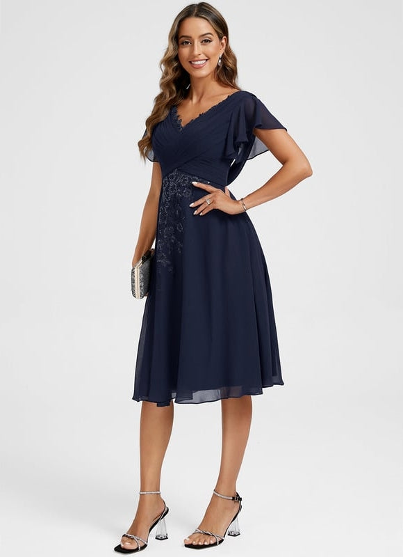 Robe Trapèze Élégance Marine - gallery 1