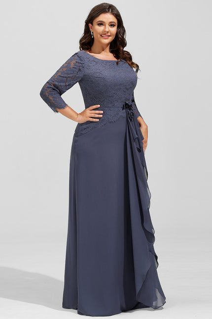 Robe Trapèze Bleue Vintage Soirée - gallery 6