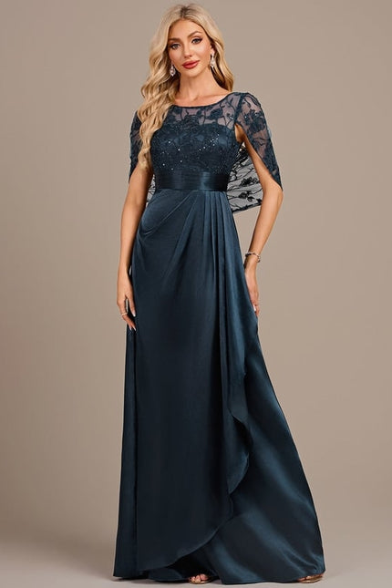 Robe Trapèze Élégante Marine - gallery 2