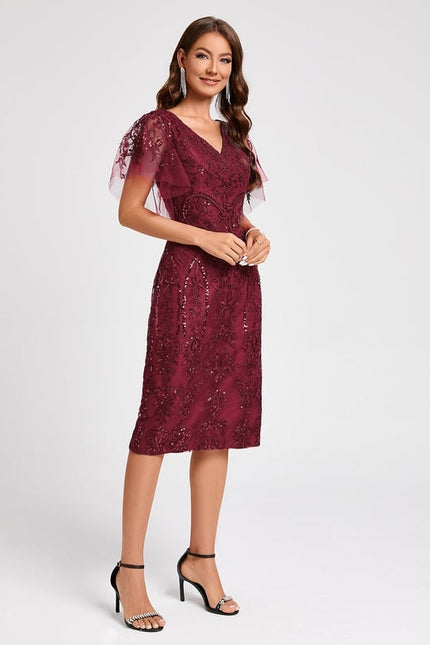 Robe Trapèze Élégance Bordeaux Chic - gallery 2