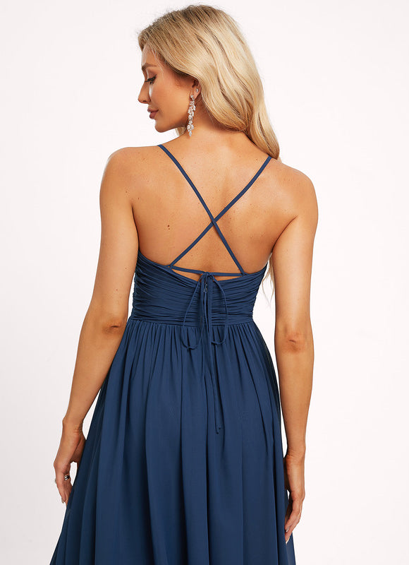 Robe Trapèze Longue Beige Élégante - gallery 1