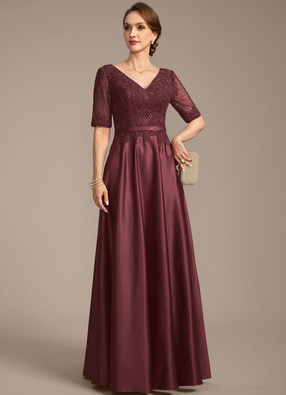 Robe Trapèze Satin Bordeaux Élégant - gallery 2