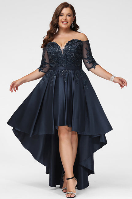 Robe Trapèze Élégance Marine Éclatante - gallery 5