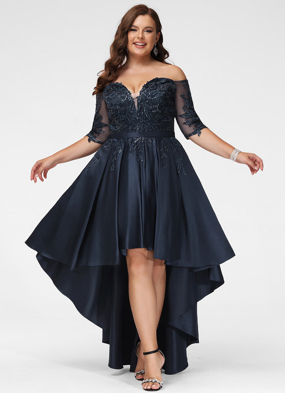 Robe Trapèze Élégance Marine Éclatante - gallery 5