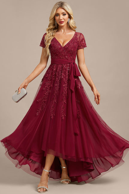 Robe Trapèze Étoile Carmin - gallery 2