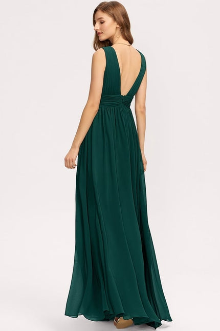 Robe Trapèze Bleu Élégant Longue - gallery 7