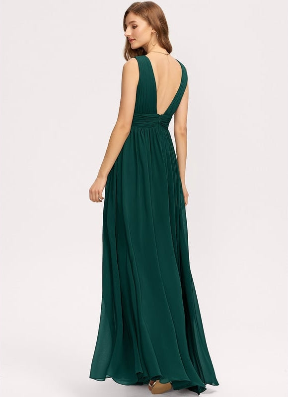 Robe Trapèze Bleu Élégant Longue - gallery 7