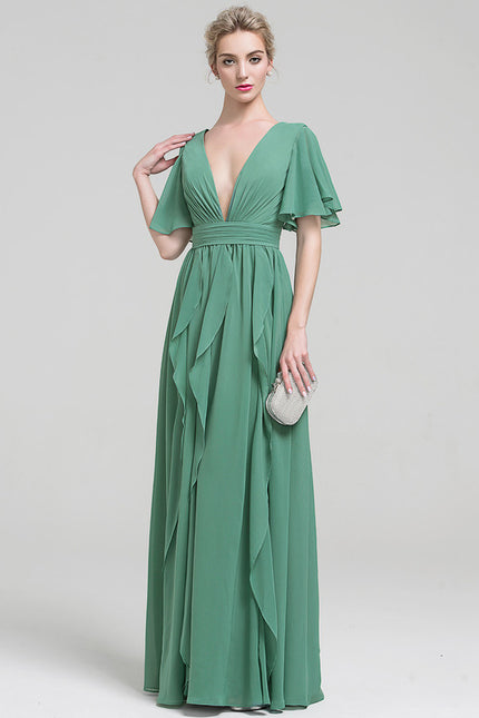 Robe Trapèze Sérénade Émeraude - gallery 2