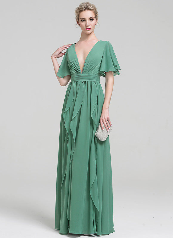 Robe Trapèze Sérénade Émeraude - gallery 2
