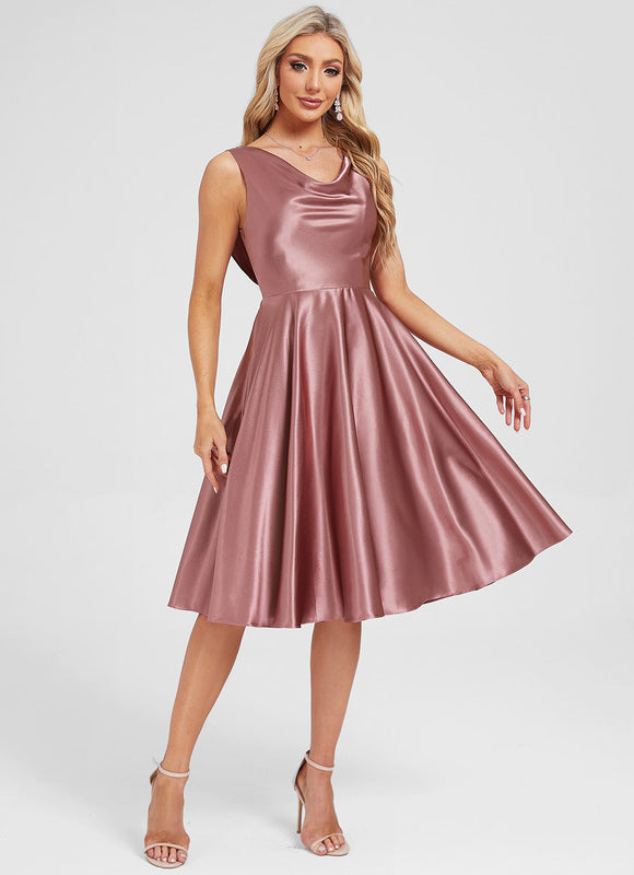 Robe Trapèze Satin Fluide Luxe - gallery 1