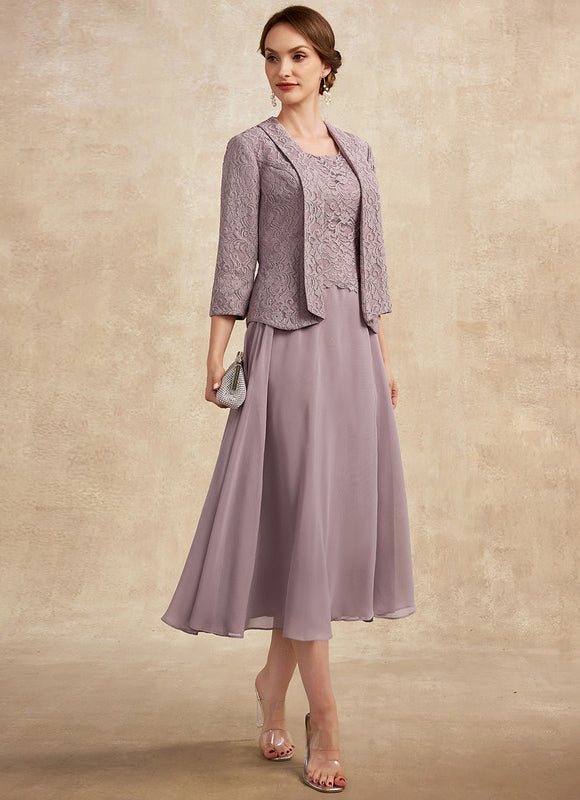 Robe Trapèze Lilas Élégant - gallery 5