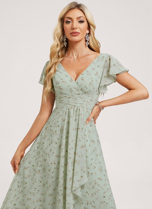 Robe Trapèze Mousseline Fendue - gallery 3