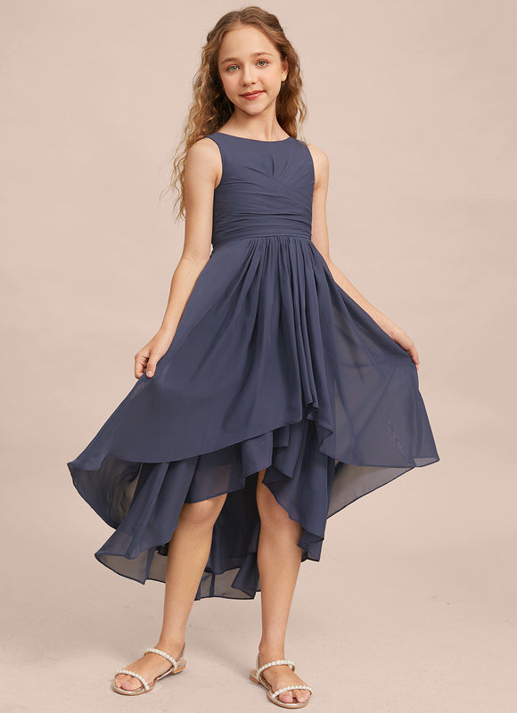 Robe Trapèze Bleu Nuit Flottant - gallery 6