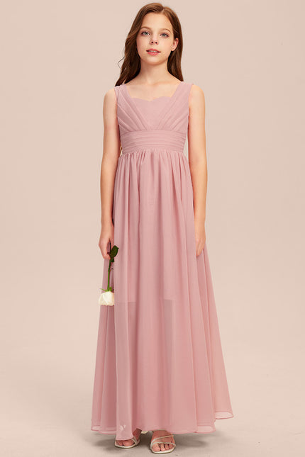 Robe Trapèze Rose Pastel Asymétrique Mousseline - gallery 7