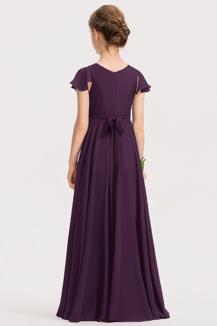Robe Trapèze Lilas Flottant - gallery 1