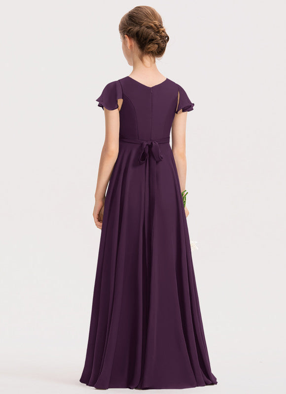 Robe Trapèze Lilas Flottant - gallery 1