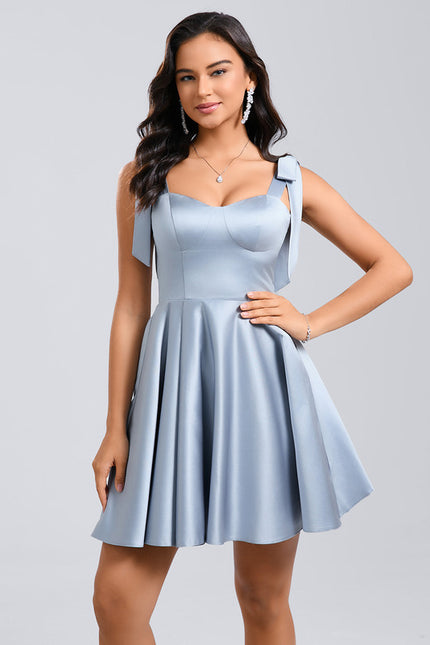 Robe Trapèze Satinée Lavande - gallery 1