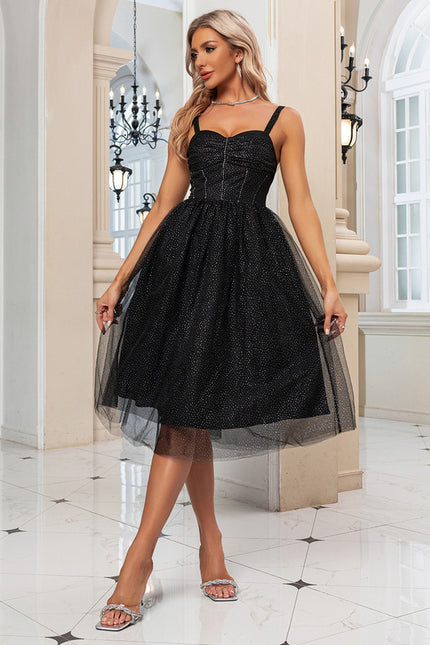 Robe Trapèze Paillettes Tulle - gallery 4