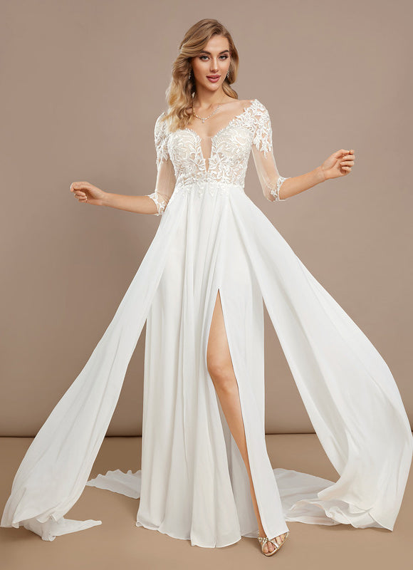 Robe Trapèze De Mariée Aérienne