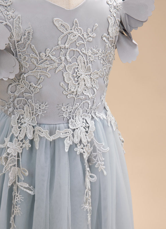 Robe Trapèze Tulle Fleurie - gallery 7