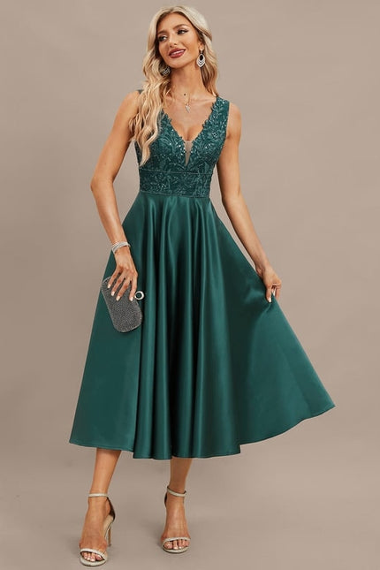 Robe Trapèze Satiné De Mystère - gallery 5