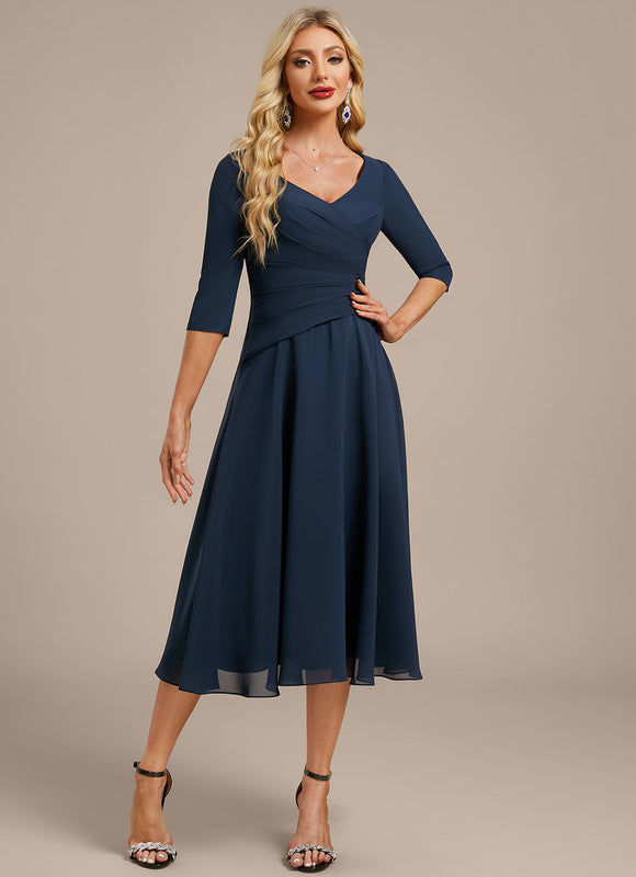 Robe Trapèze Chiffon Élégante - gallery 4