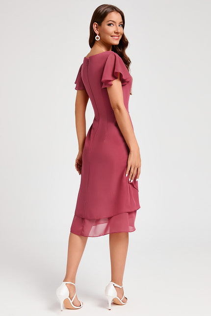 Robe Trapèze Satin Rosé - gallery 2