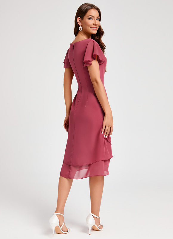 Robe Trapèze Satin Rosé - gallery 2