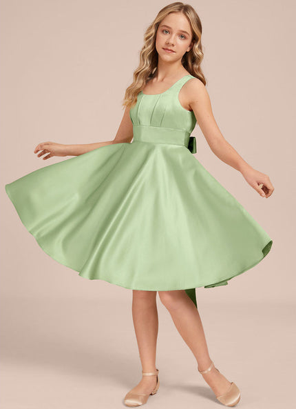 Robe Trapèze Satin Menthe Élégante