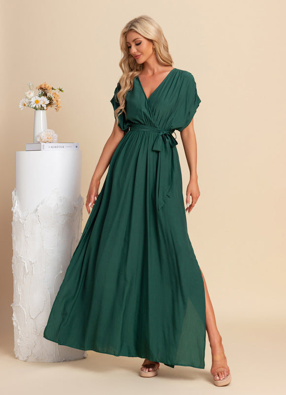 Robe Trapèze Maxi Vert Serein - gallery 4