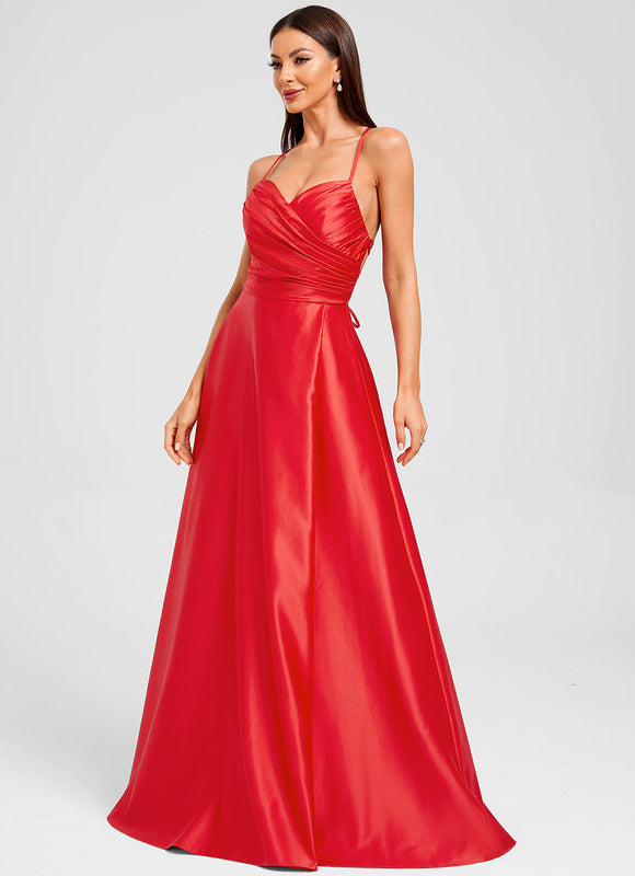 Robe Trapèze Éclat Rubis Flottant - gallery 3