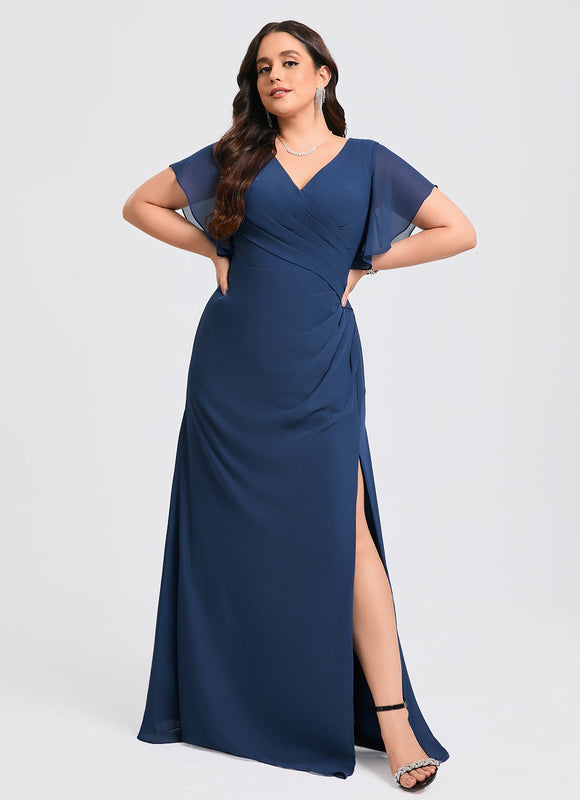 Robe Trapèze Mousseline Fendue - gallery 9