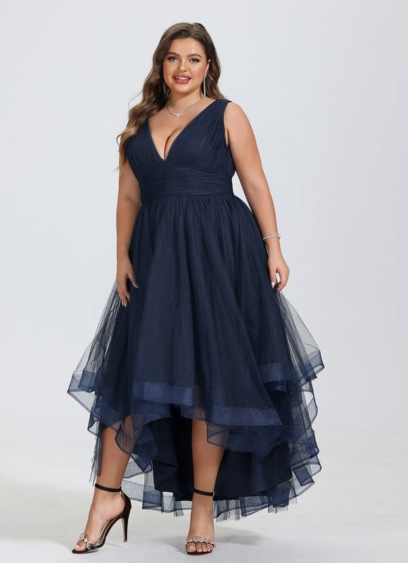 Robe Trapèze Bleue Marine Festive - gallery 9