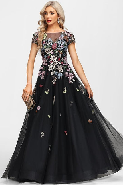 Robe Trapèze Rêve Floral Noir - gallery 6