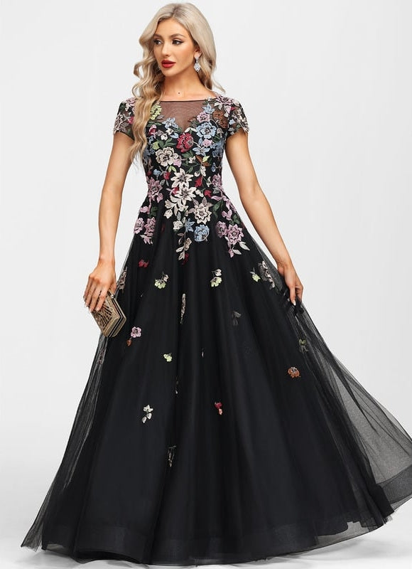 Robe Trapèze Rêve Floral Noir - gallery 6