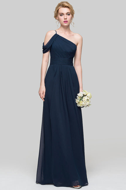 Robe Trapèze Asymétrique Beige - gallery 4