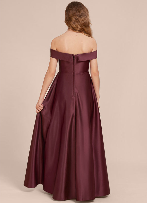 Robe Trapèze Satin Bordeaux Chic - gallery 1