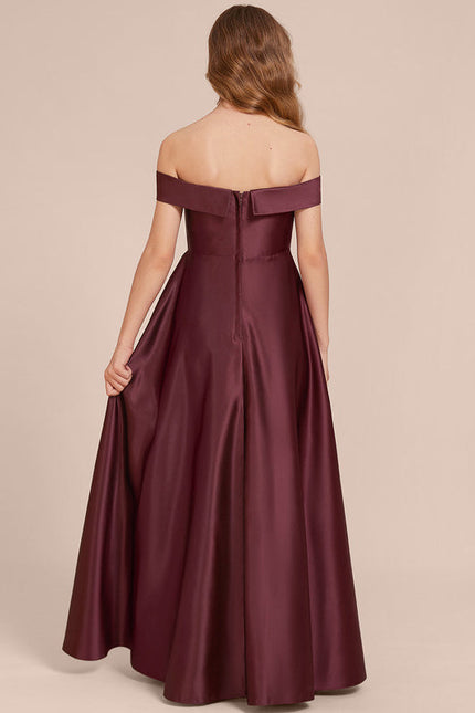 Robe Trapèze Satin Bordeaux Chic - gallery 1