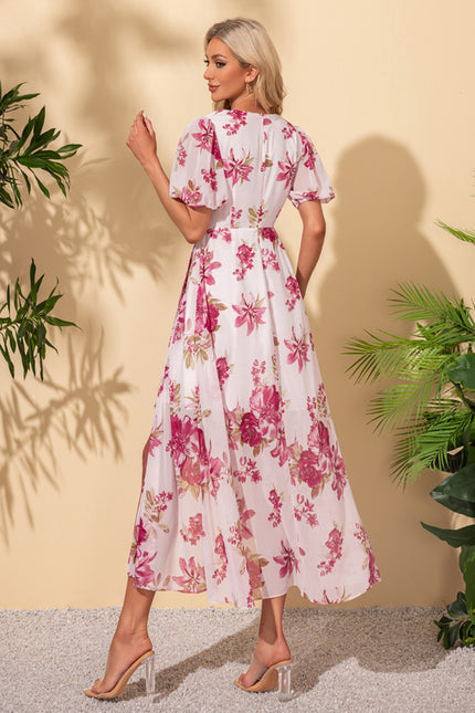 Robe Trapèze Nuit Fleurie Asymétrique