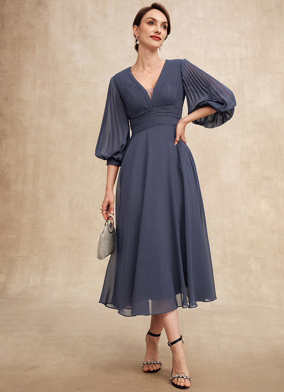 Robe Trapèze Chiffon Élégante - gallery 2