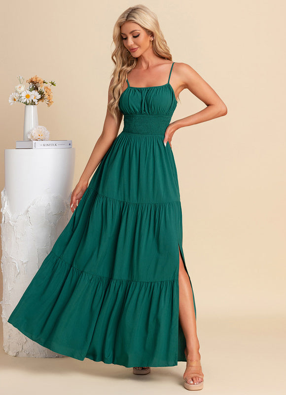 Robe Trapèze Maxi Vert Éclat