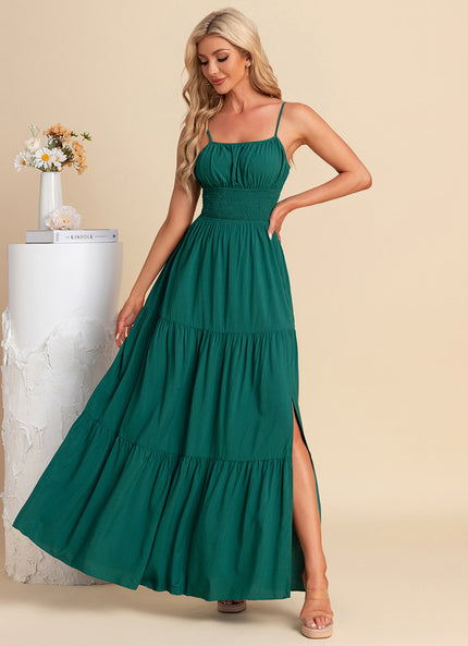 Robe Trapèze Maxi Vert Éclat
